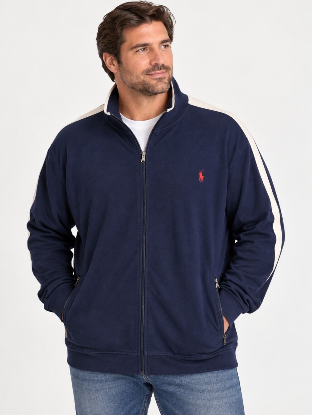 Polo Ralph Lauren Men’s 4XLT Navy Full Zip Track Jacket Red Pony